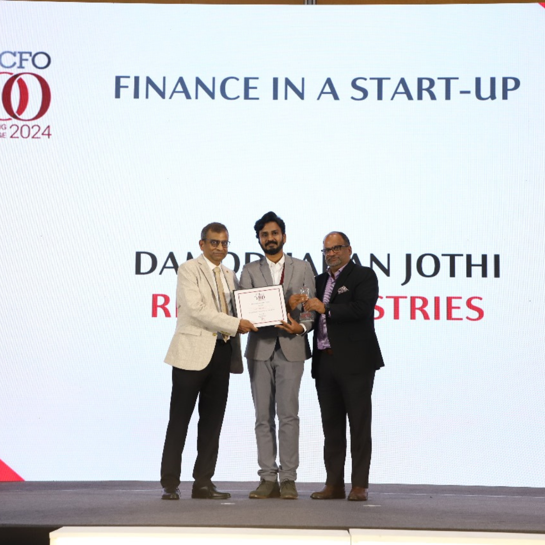 Top 100 CFO of India” under startup category has been awarded to our CFO Mr. Damodaran in the CFO100 conclave at Mumbai – Mar’24